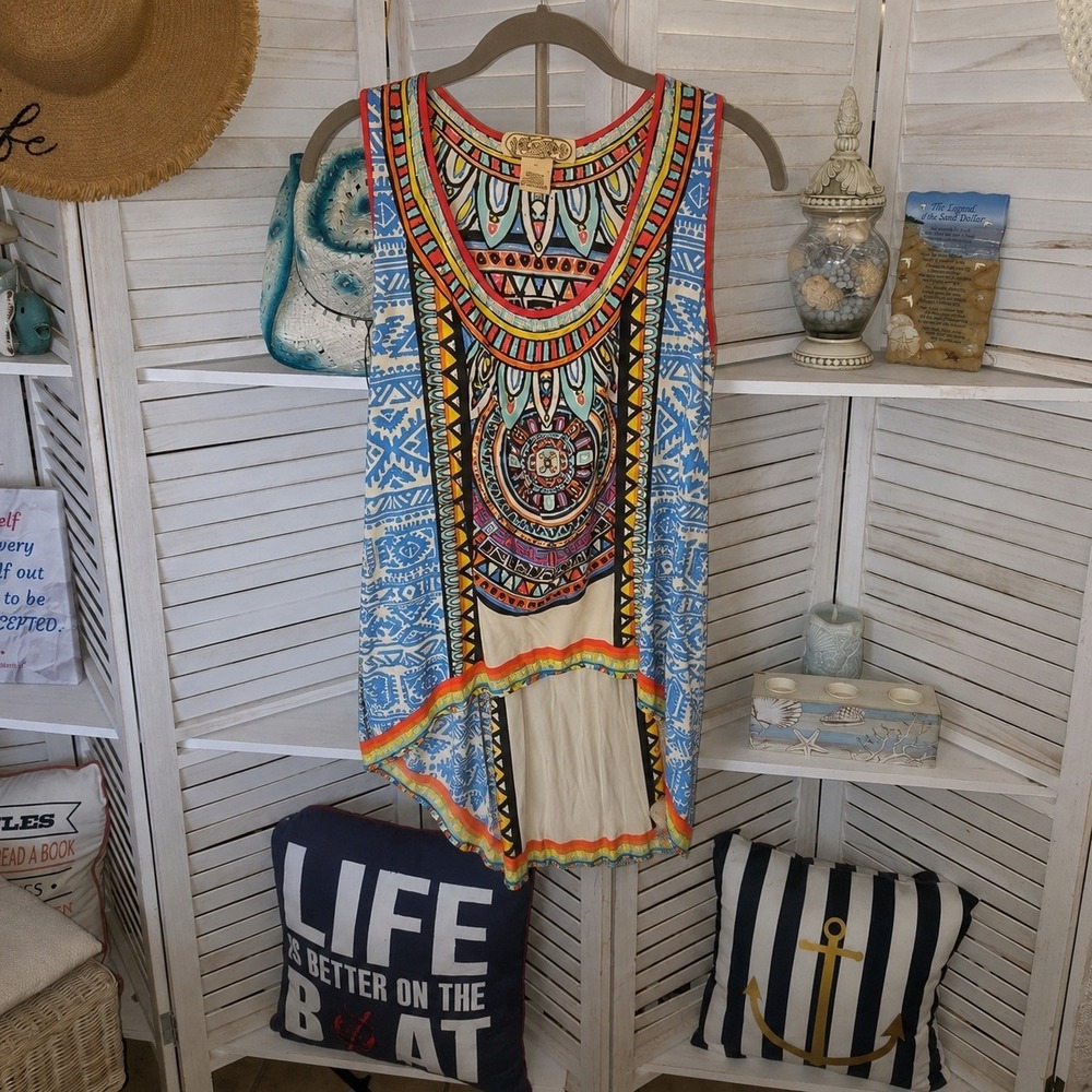 Flying Tomato Mandala Tribal Sleeveless Blouse Size L